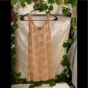 Nice M lace design sheer fabric tank top by canon river blues brand… EUC